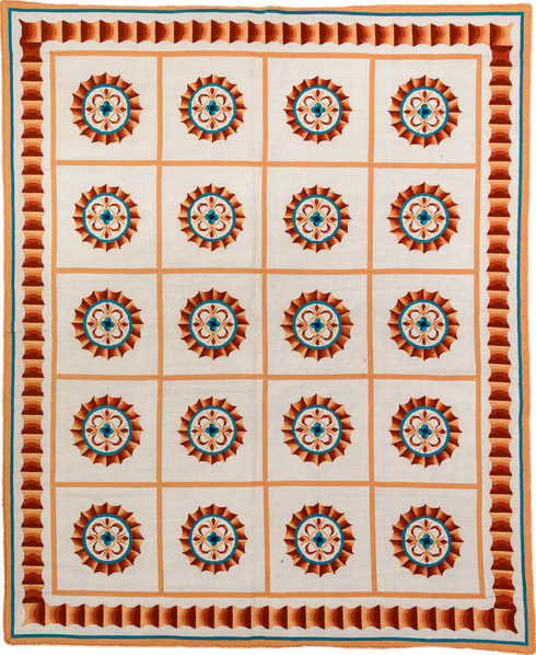 Antique Needlepoint Area Rug (6' x 7')